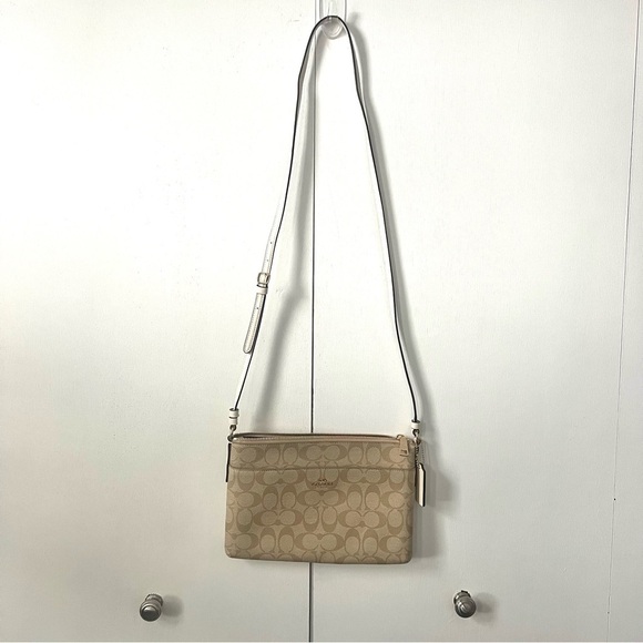 Coach Handbags - NWOT Coach Signature PVC Crossbody Bag – Khaki / Chalk – F58319